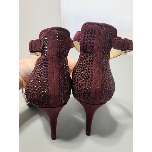 Marc Fisher Burgundy Rhinestone Stiletto Heels size 11 - Picture 5 of 7